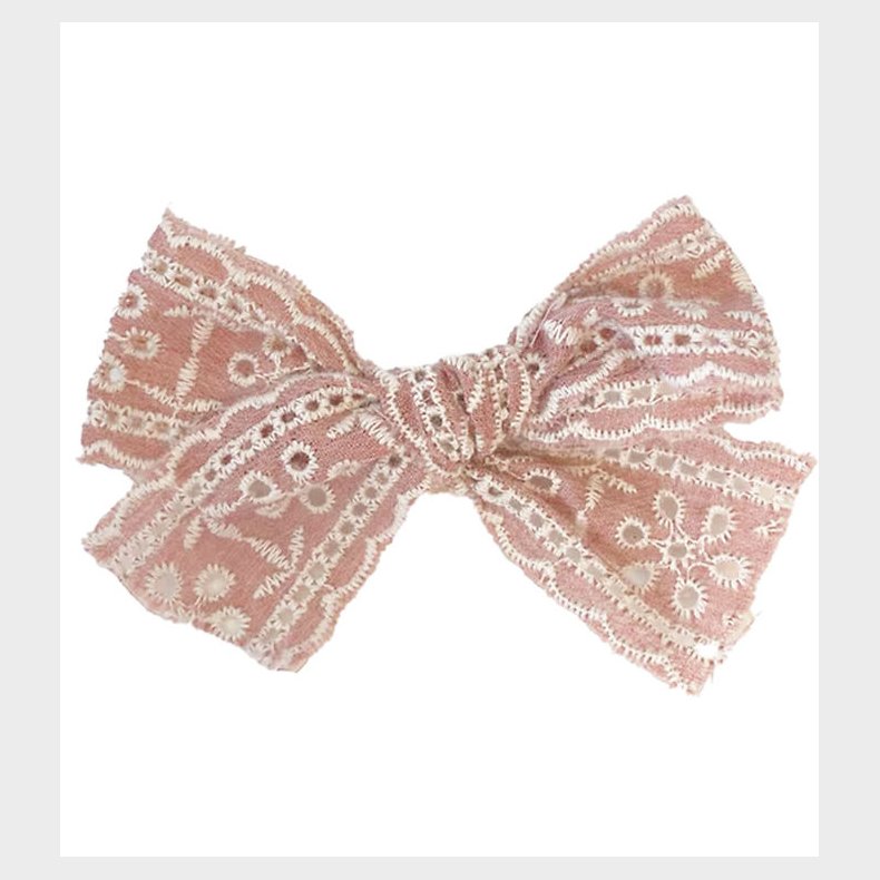 By Str Hrspnde m. Sljfe - Franka - 9x4,5 cm - Rosa Broderi A