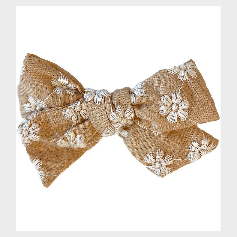 By Str Hrspnde m. Sljfe - Blanca - 9x6 cm - Beige m. Hvid Bl