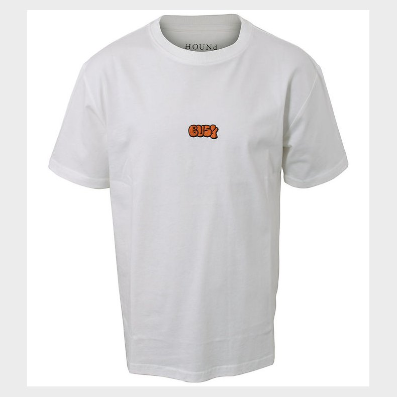 Hound T-shirt - Off White m. Brodering