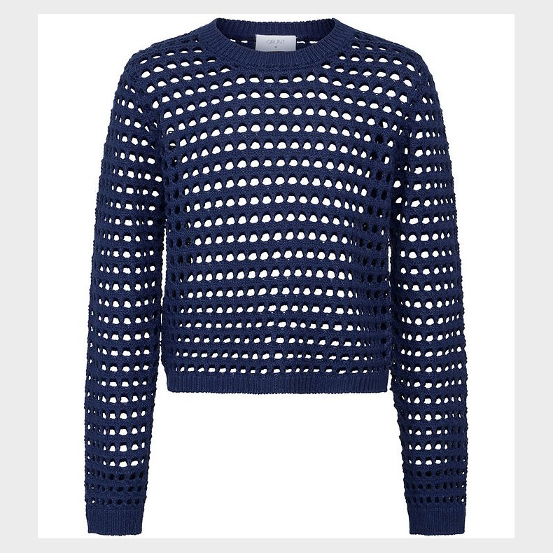 Grunt Bluse - Cropped - Strik - Pontinha - Mrkebl m. Hulmnste