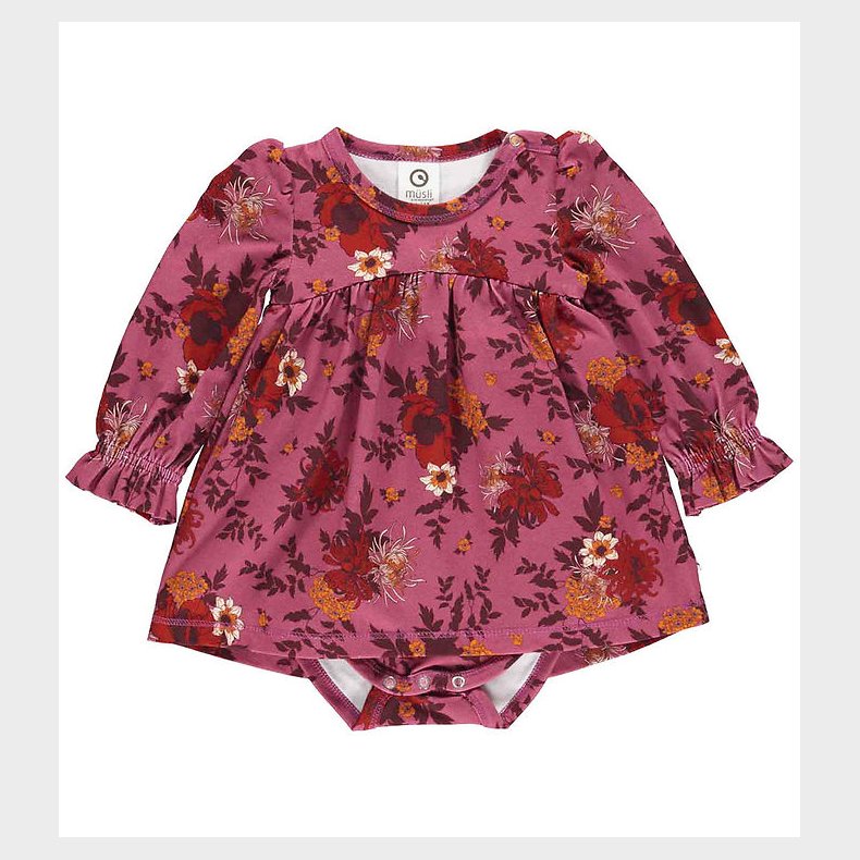 Msli Kjolebody l/ - Bloomy - Boysenberry/Fig/Berry Red