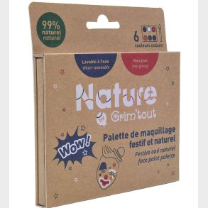 Grim Tout Ansigtsmaling - 6 Farver m. Pensel - Wow