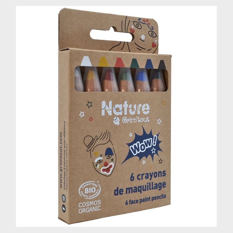 Grim Tout Teatersminke - 6 Farveblyanter - Wow