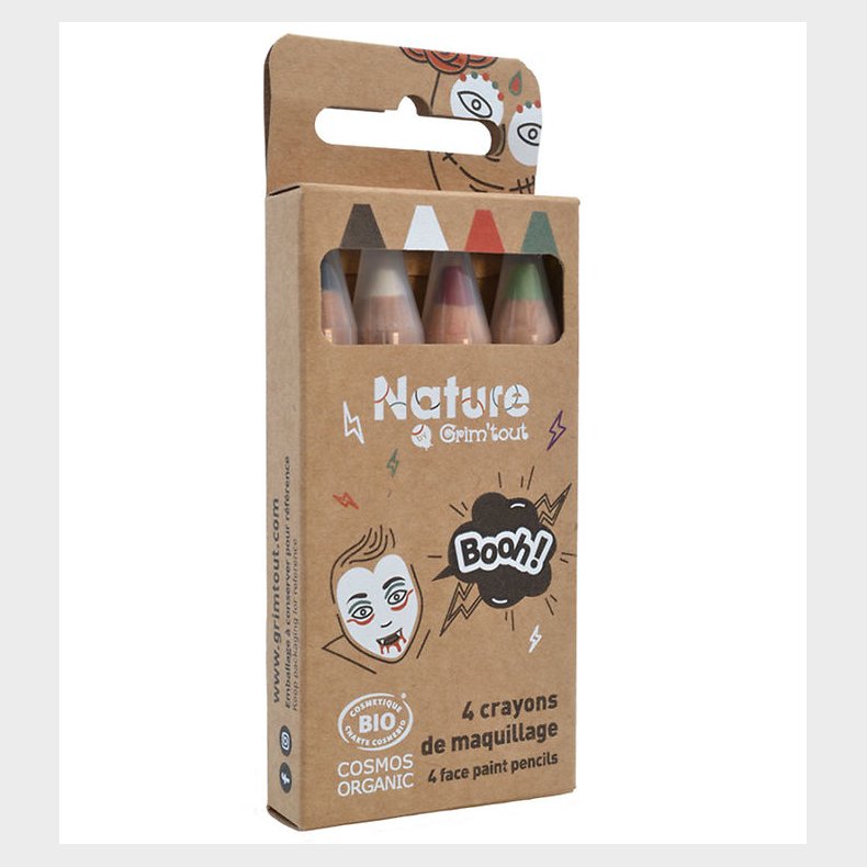 Grim Tout Teatersminke - 4 Farveblyanter - Booh