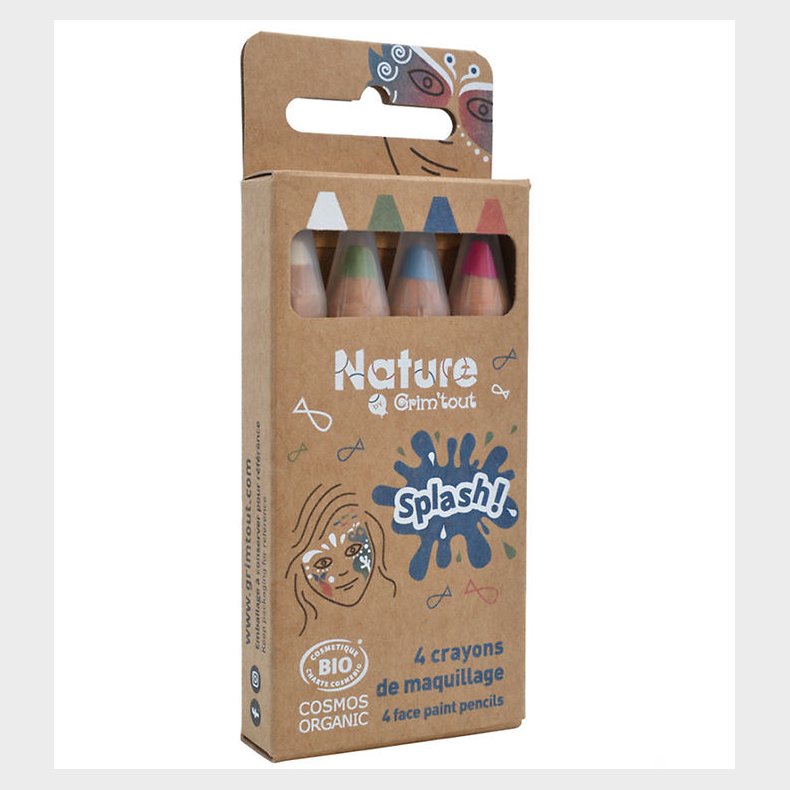 Grim Tout Teatersminke - 4 Farveblyanter - Splash