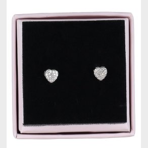 MillaVanilla �reringe - Hjerte Glitter - S�lv