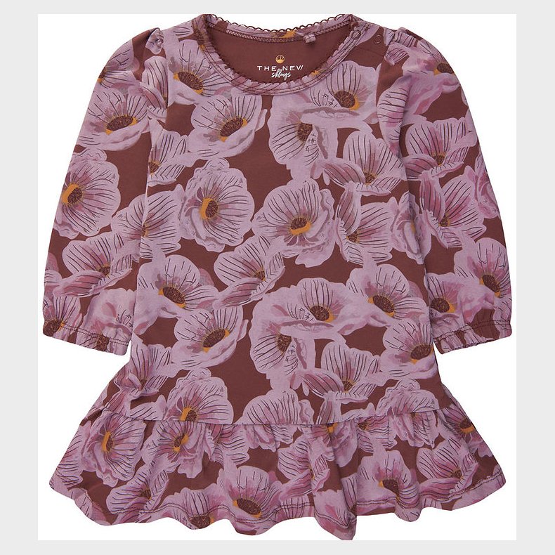 The New Siblings Kjole - TnsHaldora - Rose Brown m. Blomster