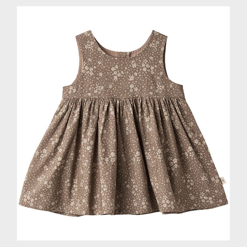 Wheat Kjole - Pinafore Wrinkles - Cocoa Brown Flowers