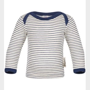 Engel Bluse - Uld/Silke - Natural/Navy Blue