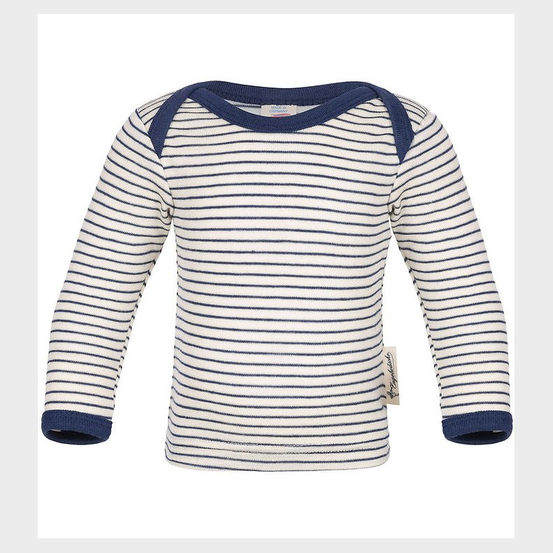 Engel Bluse - Uld/Silke - Natural/Navy Blue