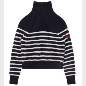 Zadig & Voltaire Bluse - Cropped - Uld - Navy/Hvid