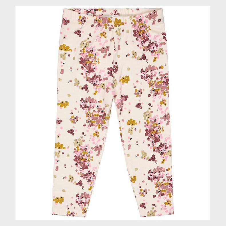 The New Siblings Leggings - TnsHerle - White Swan m. Blomster