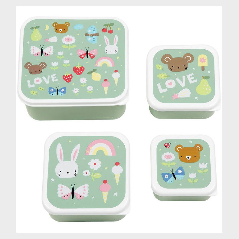 A Little Lovely Company Madkassest - 4 stk - Joy