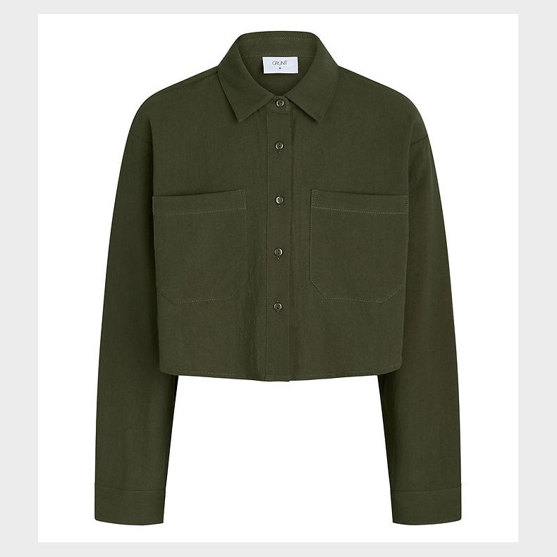 Grunt Skjorte - Cropped - Laros - Armygrn