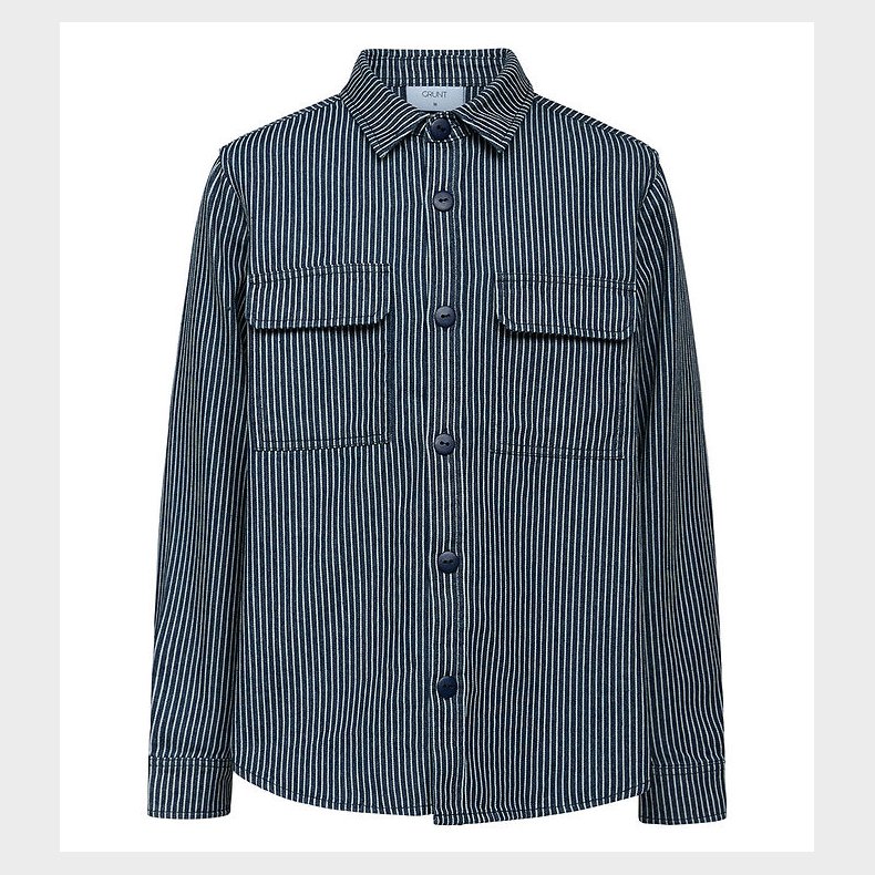 Grunt Skjorte - Dalmin - Navy/Hvidstribet