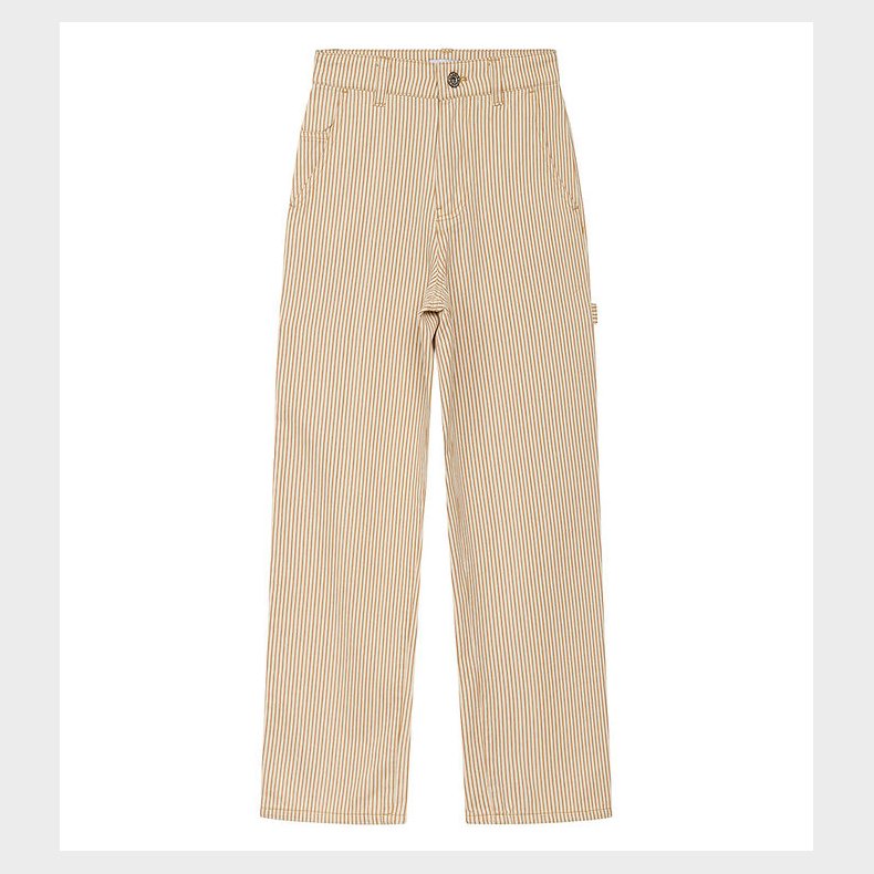 Grunt Bukser - Worker - Egg Shell/Hvidstribet