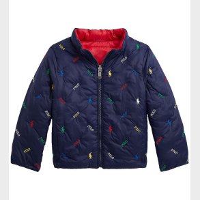 Polo Ralph Lauren Dynejakke - Vendbar - Rd/Navy m. Logoer