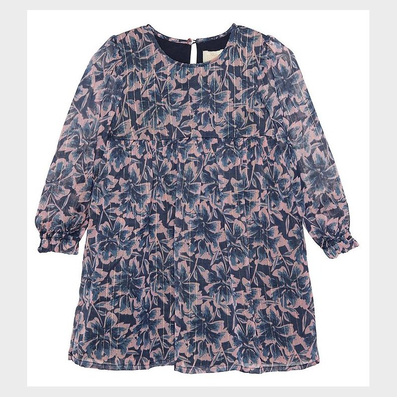 Creamie Kjole - Big Flower - Indigo Blue