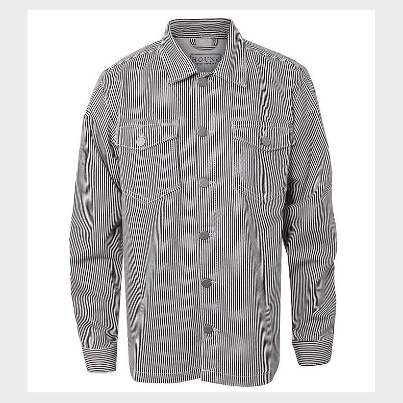 Hound Skjorte - Striped Overshirt - Black/Off White