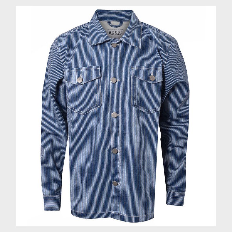 Hound Skjorte - Striped Overshirt - Off White/Light Blue