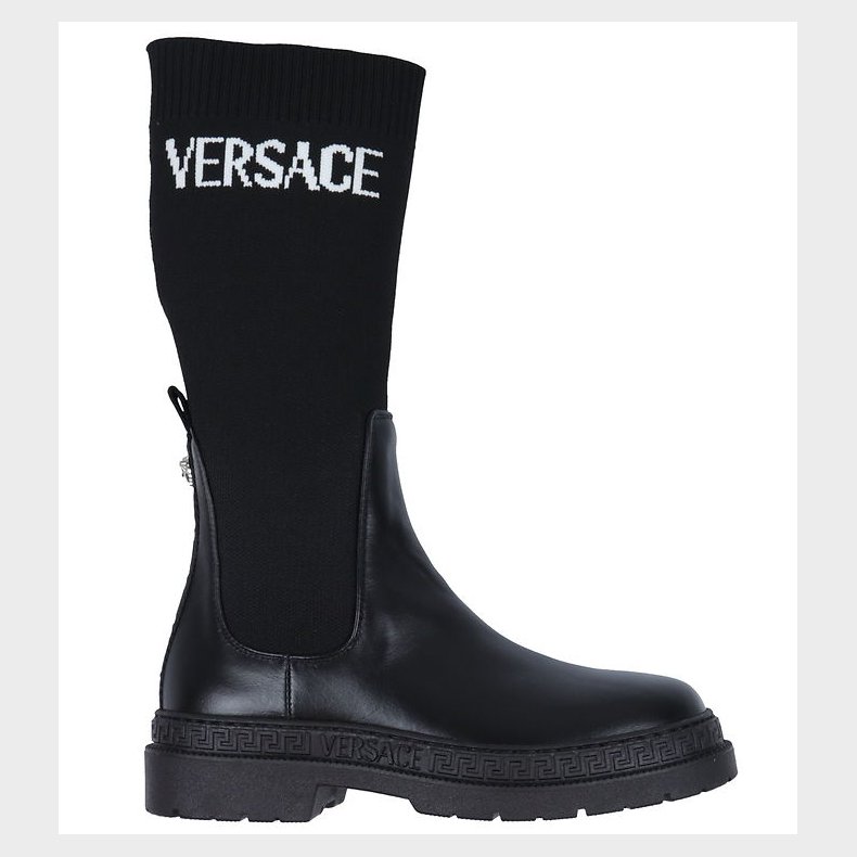 Versace Stvler - Boot Calf - Black/White/Palladium
