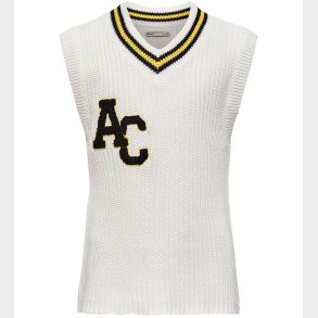 Kids Only Vest - Strik - KogFia College - Cloud Dancer/Black