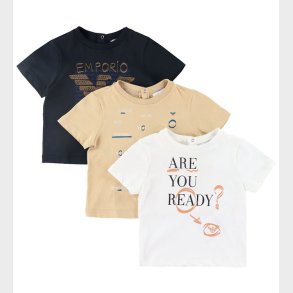 Emporio Armani T-shirts - 3-pak - Hvid/Sand/Sort
