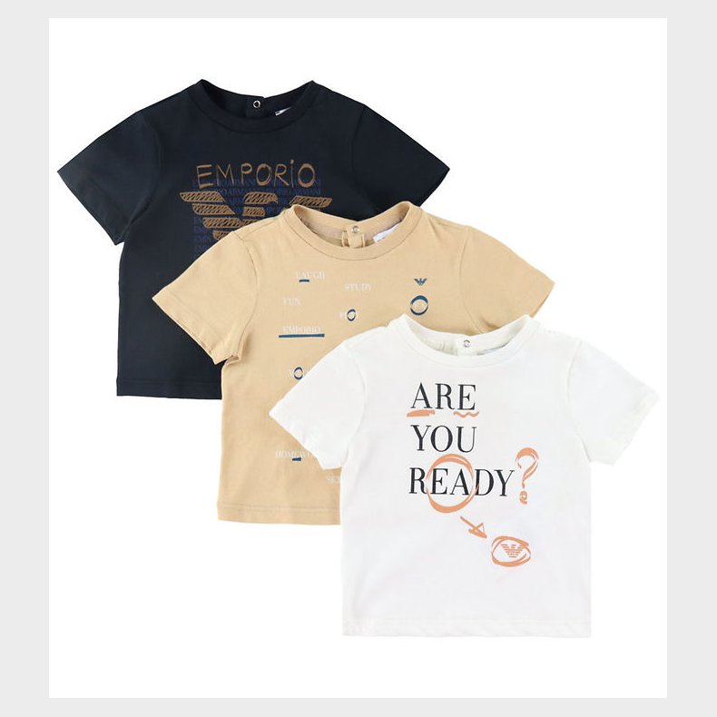 Emporio Armani T-shirts - 3-pak - Hvid/Sand/Sort