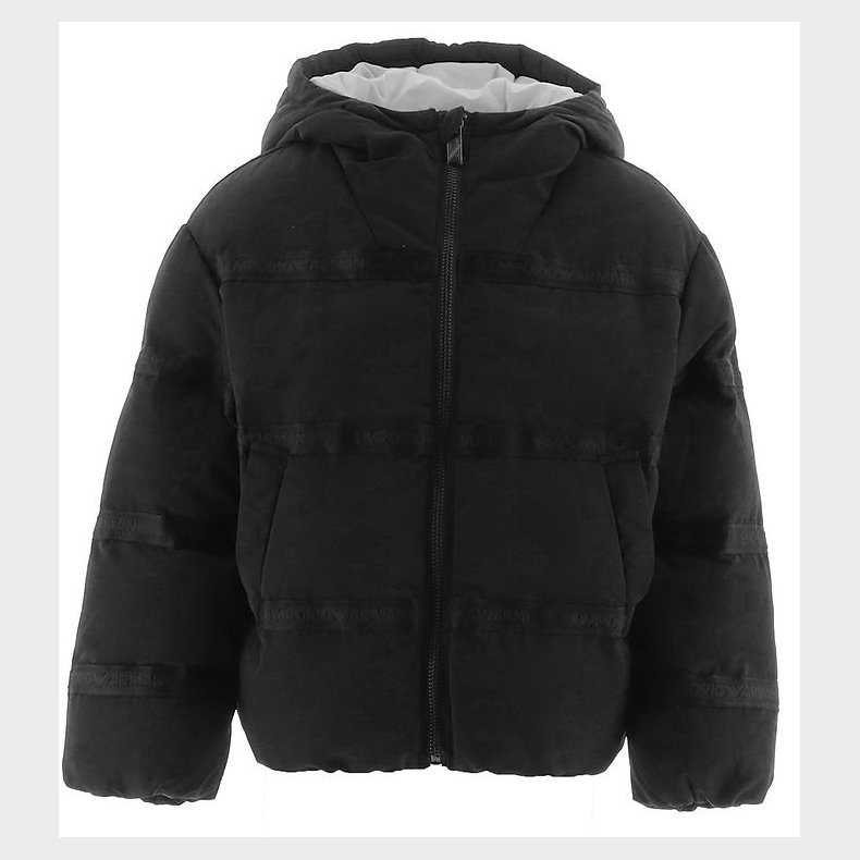 Emporio Armani Dynejakke - Sort m. Logostriber