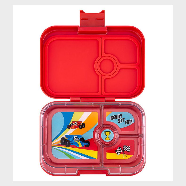 Yumbox Madkasse m. 4 Rum - Bento Panino - Roar Red/Race Cars