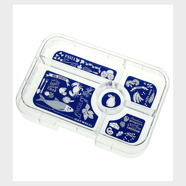 Yumbox Indsatsbakke m. 5 Rum - Tapas - Blue/Bon Appetiti