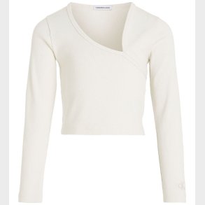 Calvin Klein Bluse - Cropped - Rib - Ivory