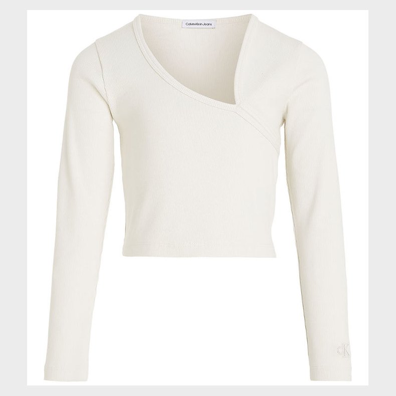 Calvin Klein Bluse - Cropped - Rib - Ivory