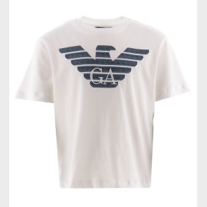 Emporio Armani T-shirt - Hvid m. Navy