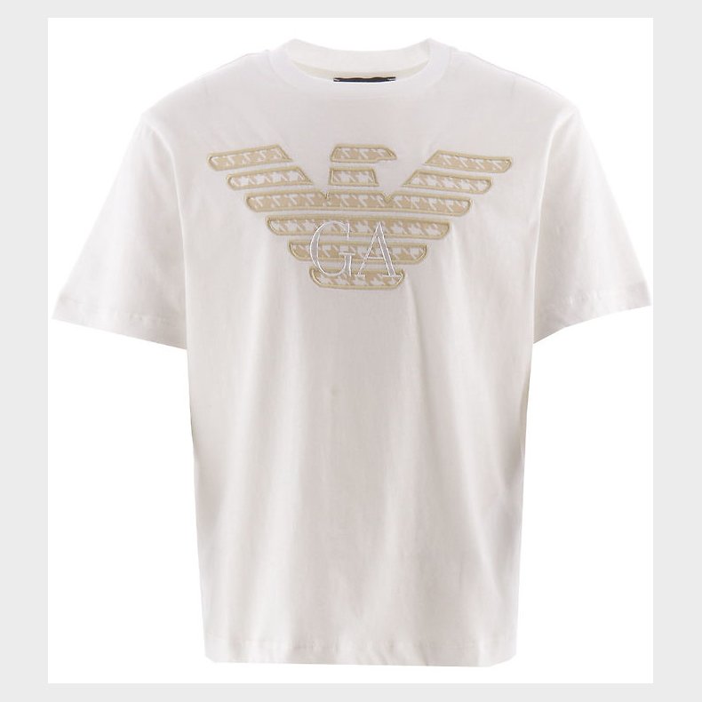 Emporio Armani T-shirt - Hvid/Beige m. Logo