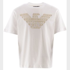 Emporio Armani T-shirt - Hvid/Beige m. Logo
