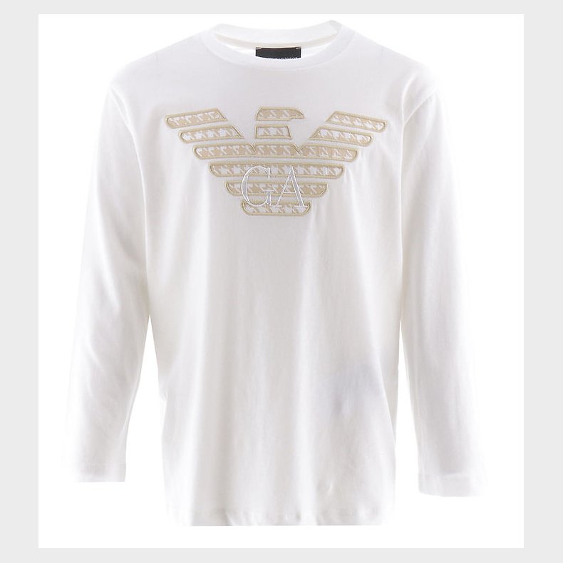 Emporio Armani Bluse - Hvid/Beige m. Logo