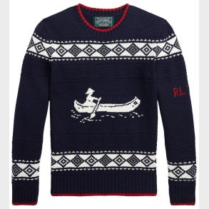 Polo Ralph Lauren Bluse - Strik - Navy m. Hvid