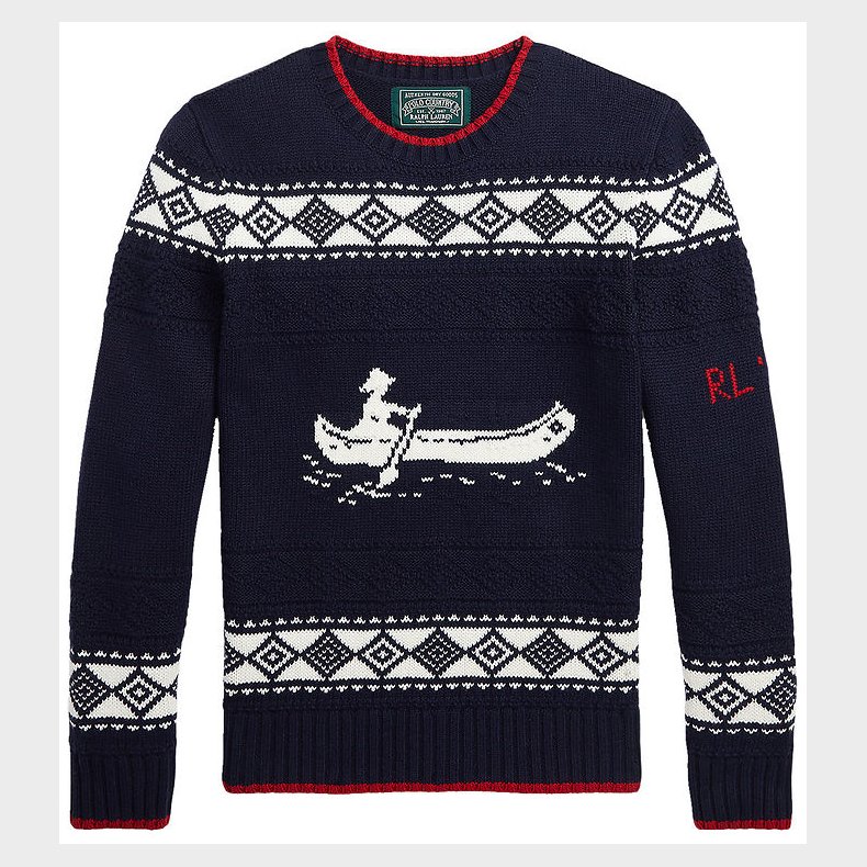 Polo Ralph Lauren Bluse - Strik - Navy m. Hvid