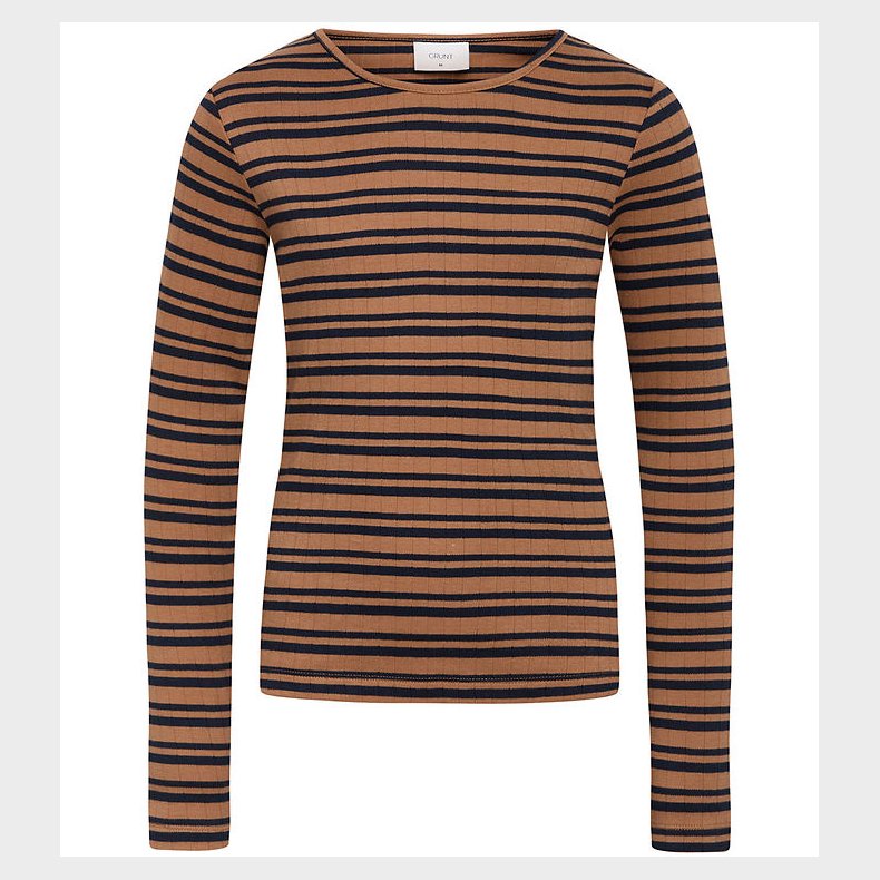 Grunt Bluse - Rib - Dopin - Coffee Stripe