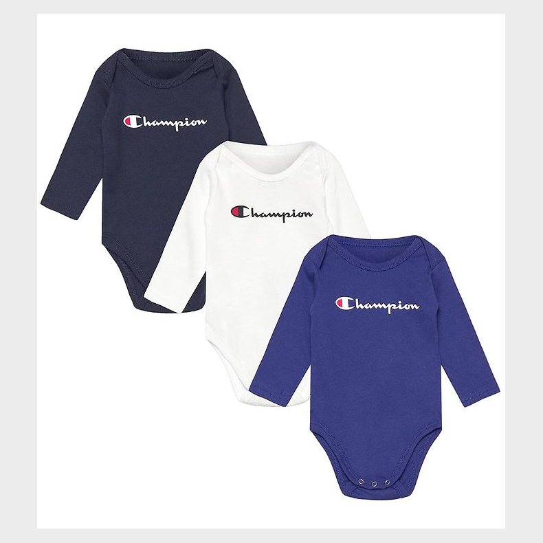 Champion Body l/ - 3-Pak - Bl/Hvid/Sort