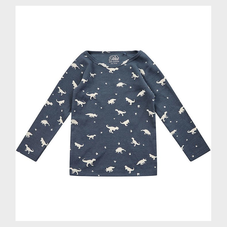 Petit by Sofie Schnoor Bluse - Rib - Navy m. Dinoer