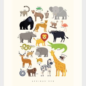 Citatplakat Plakat - Brneplakat - Afrikas Dyr - A3