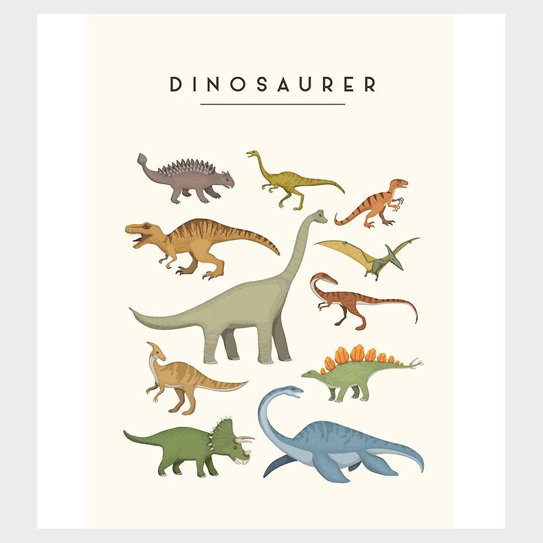 Citatplakat Plakat - Brneplakat - Dinosaurer - A3