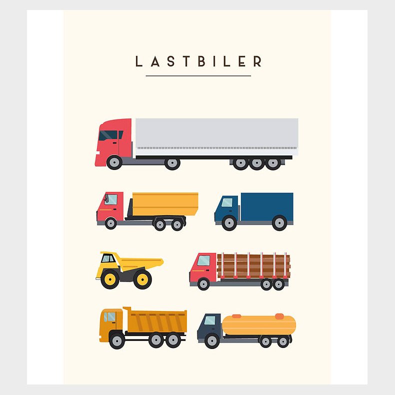 Citatplakat Plakat - Brneplakat - Lastbiler - A3