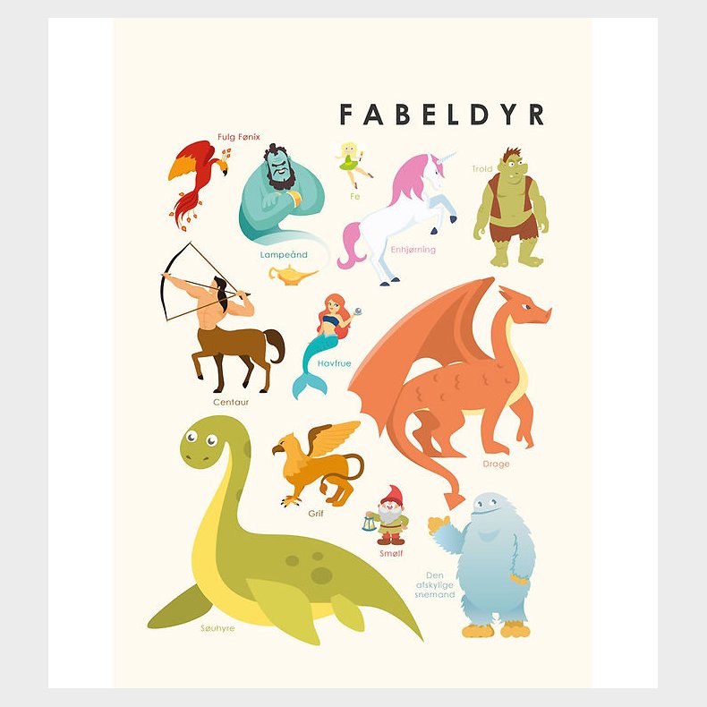 Citatplakat Plakat - Brneplakat - Fabeldyr - A3