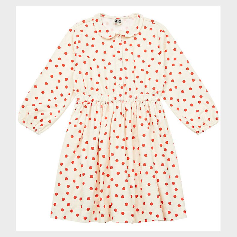 Bonton Kjole - Fljl - Frida - Creme m. Rde Prikker