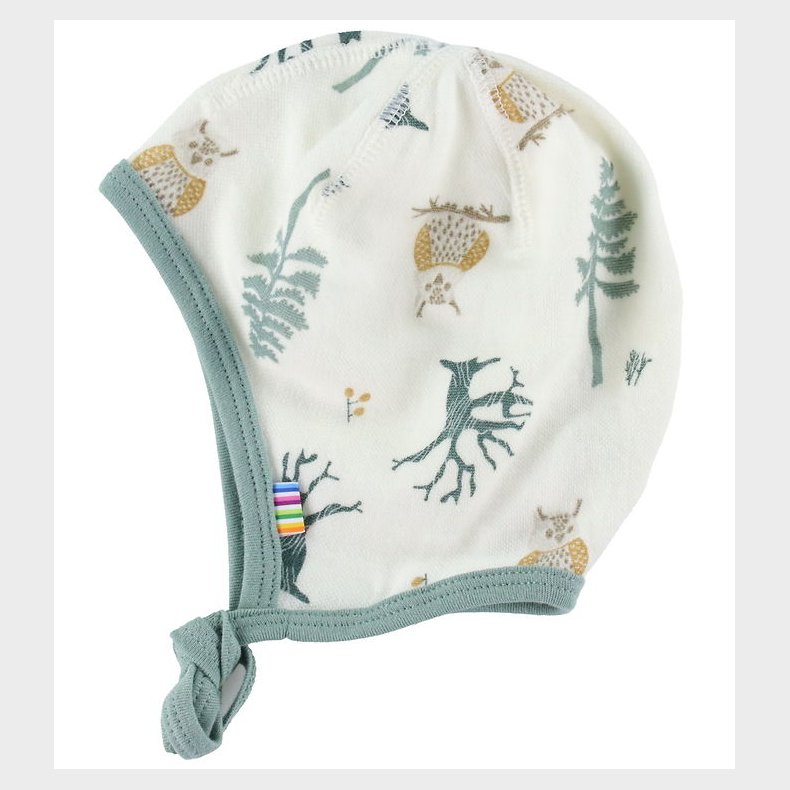 Joha Babyhjelm - Uld/Bambus - Offwhite/ Grn