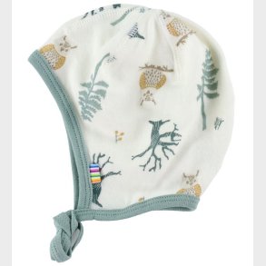 Joha Babyhjelm - Uld/Bambus - Offwhite/ Grn