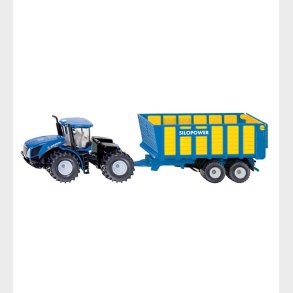 Siku Traktor m. Silagevogn - New Holland T9.560 - Bl